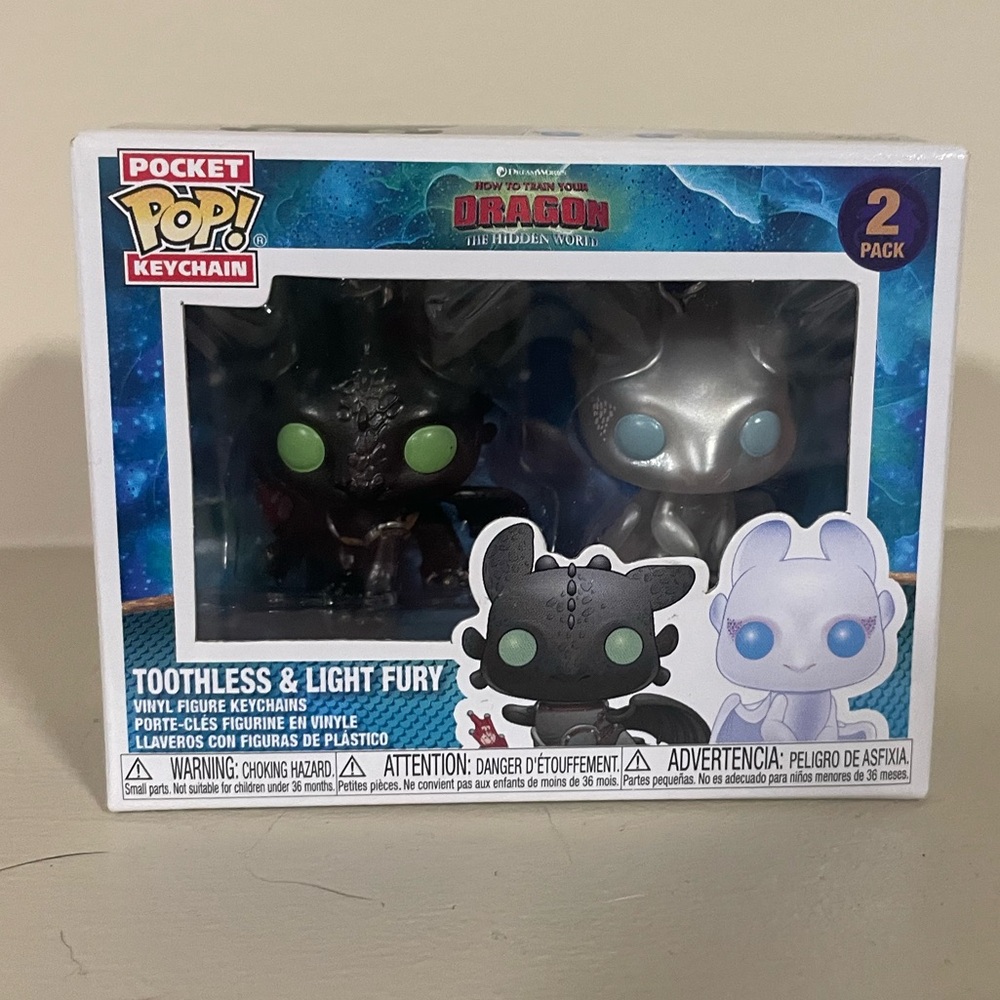 Toothless and Light Fury Funko Keychain NEW